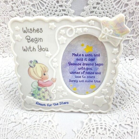 Enesco 1998 Precious Moments Picture Frame Reach for the Stars Embossed - Picture 1 of 8